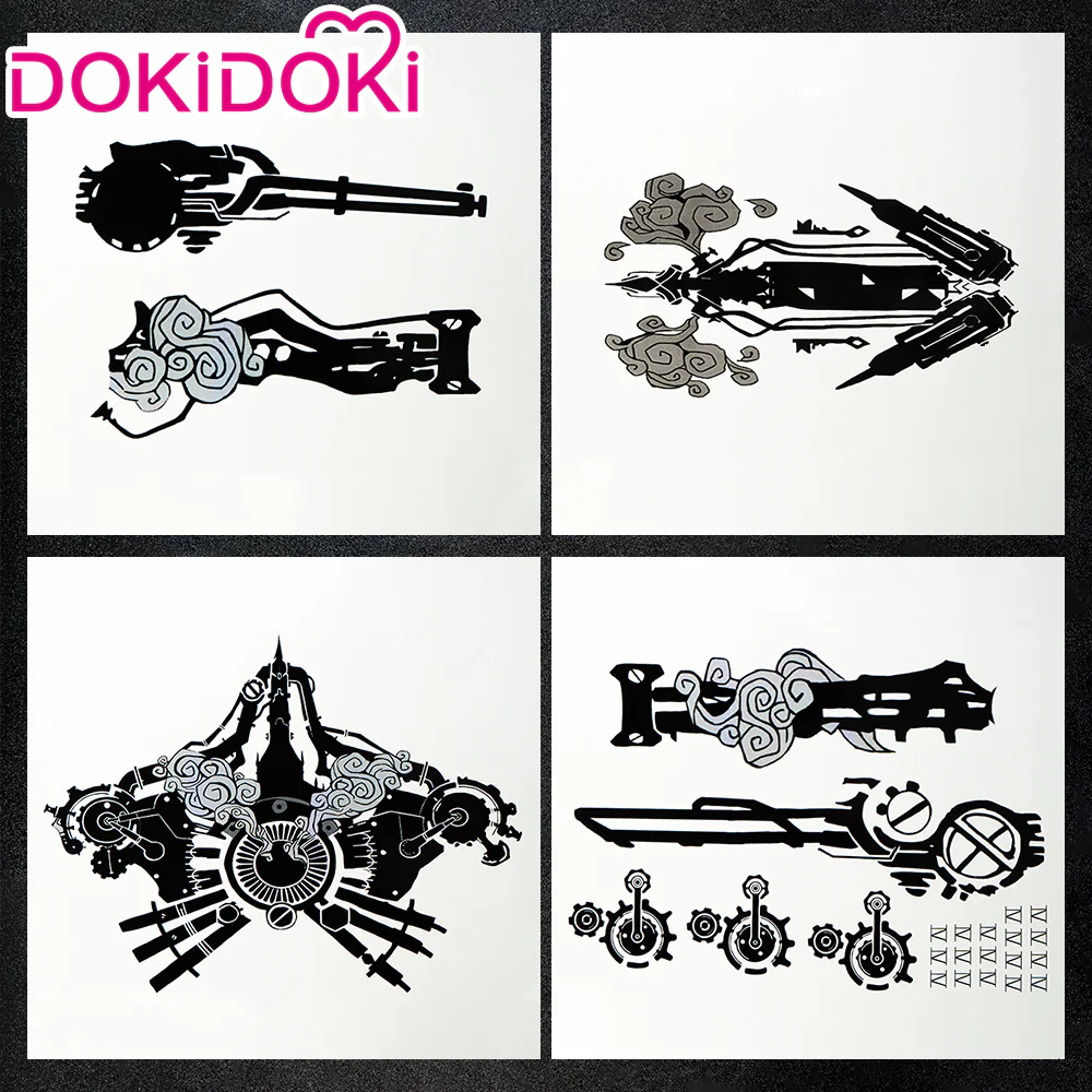 【Partially Ready For Ship】DokiDoki Game Cosplay Cosplay Wig / Earrings / Nose Ring / Tattoo / Goggle Curly Red / Young Version Black-Red / Gradient Color Matching Reverse Warping - Image 16