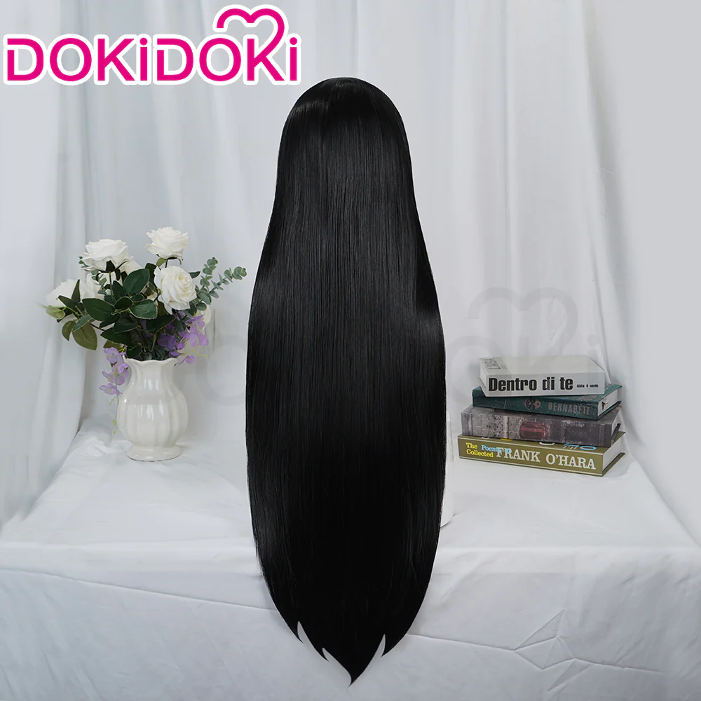 【Ready For Ship】DokiDoki Game Cosplay Wig Long Straight Black Hair - Image 3