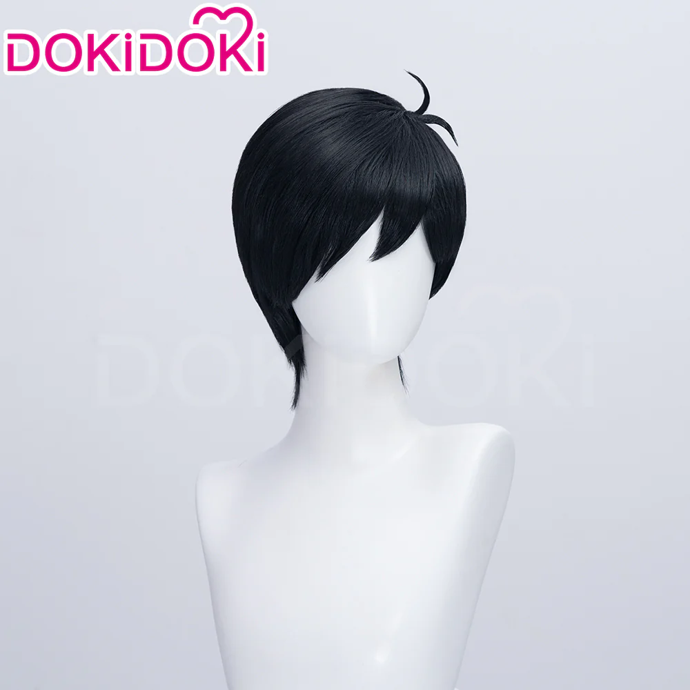 【Ready For Ship】DokiDoki Game Cosplay Wig Short Straight Black Hair - Image 3