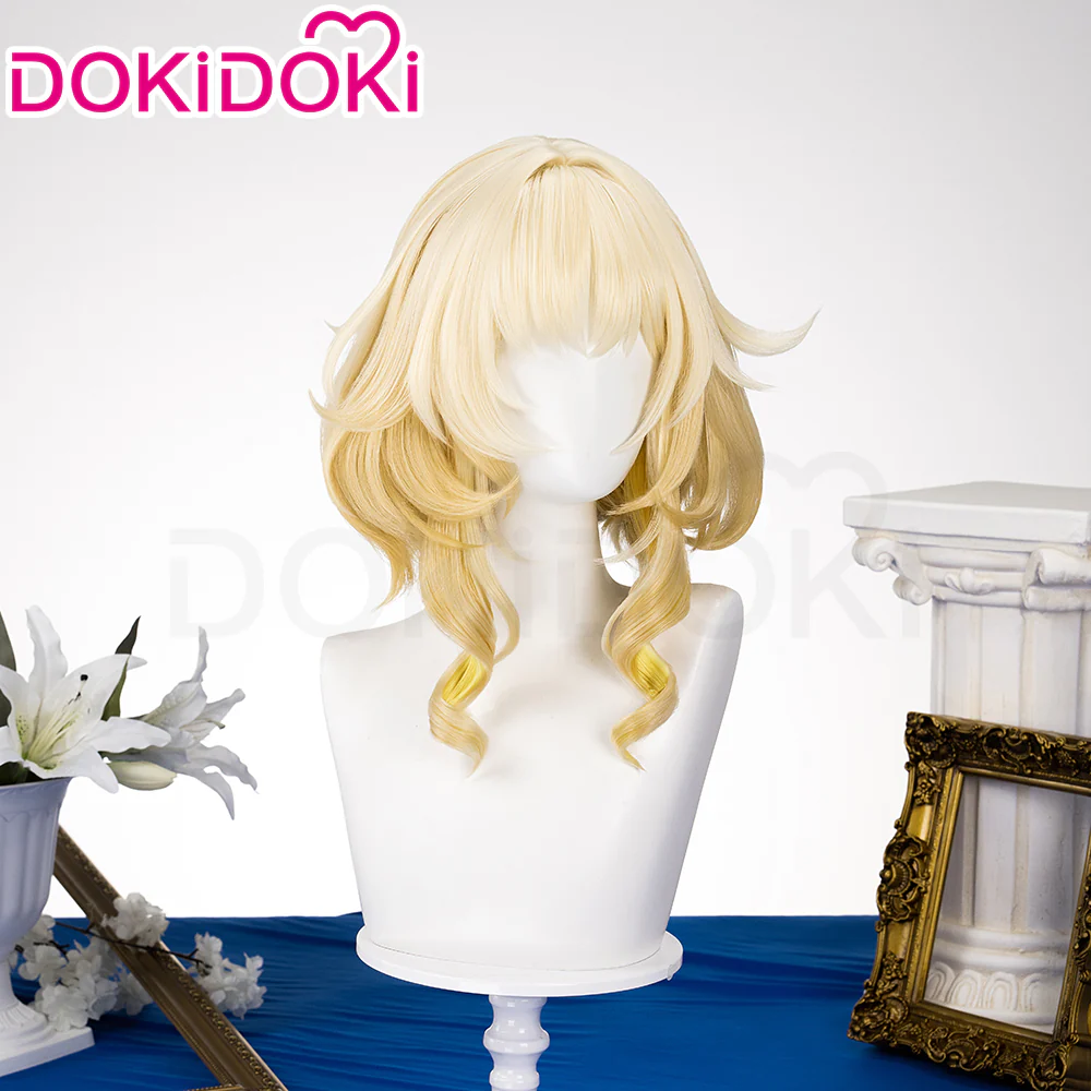 【US/EU LOCAL SHIPPING 】 DokiDoki Game Honkai: Star Rail Cosplay Aglaea Wig Short Golden Trichiasis Hair - Image 3