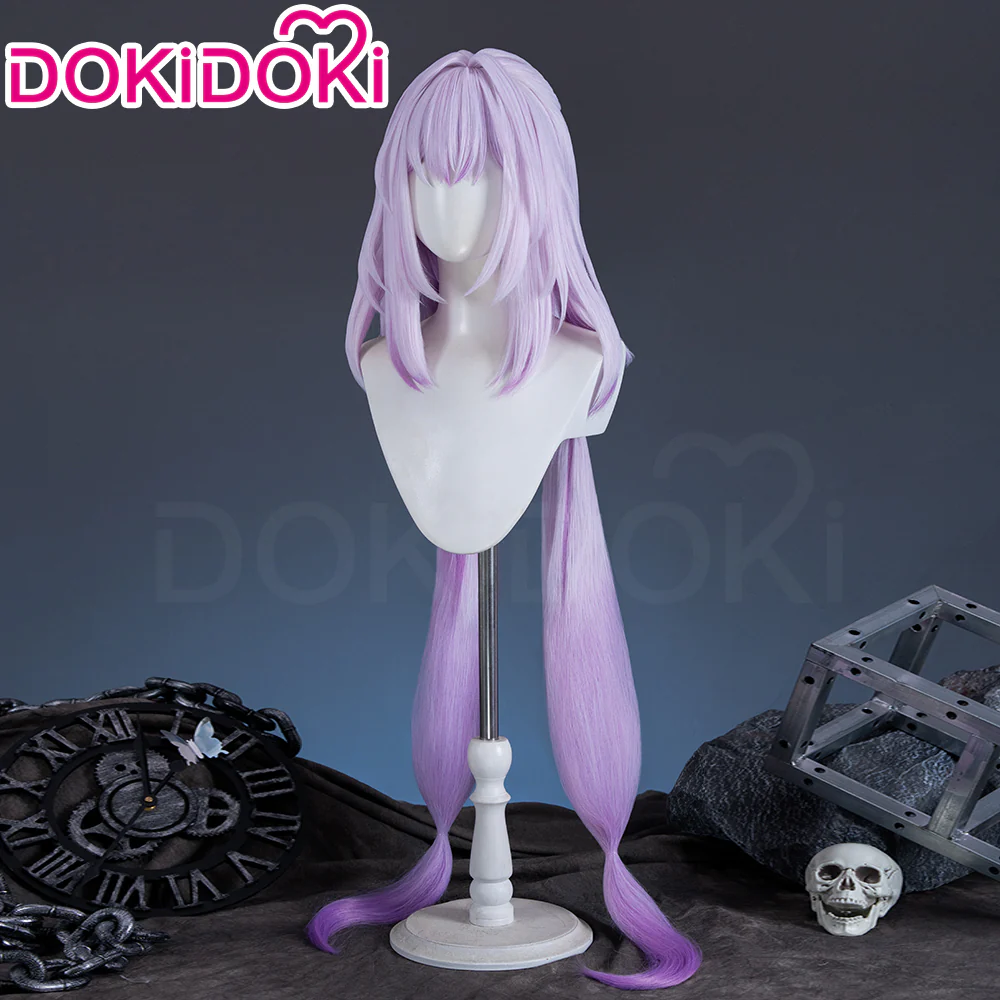 【Ready For Ship】DokiDoki Game Honkai: Star Rail Cosplay Castorice Cosplay Wig / Headwear Ears / Earrings Ear Clips Ear Accessories Long Straight Purple Hair Twin Ponytails - Image 7