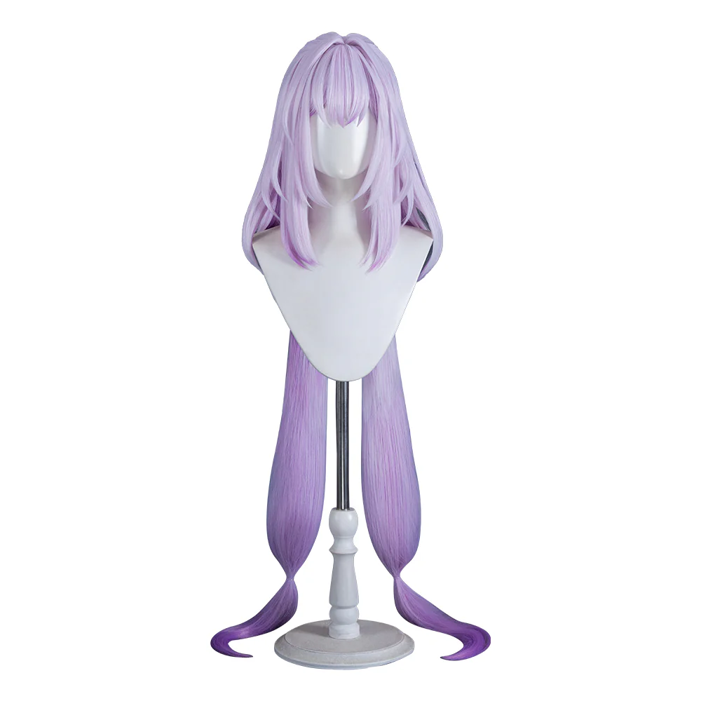 【Ready For Ship】DokiDoki Game Honkai: Star Rail Cosplay Castorice Cosplay Wig / Headwear Ears / Earrings Ear Clips Ear Accessories Long Straight Purple Hair Twin Ponytails - Image 9