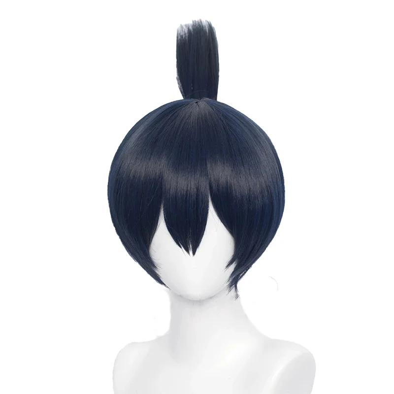 【Wig Ready For Ship】Dokidoki Mange Anime Cosplay Wig Men Halloween Short Dark Blue /Earring - Image 4