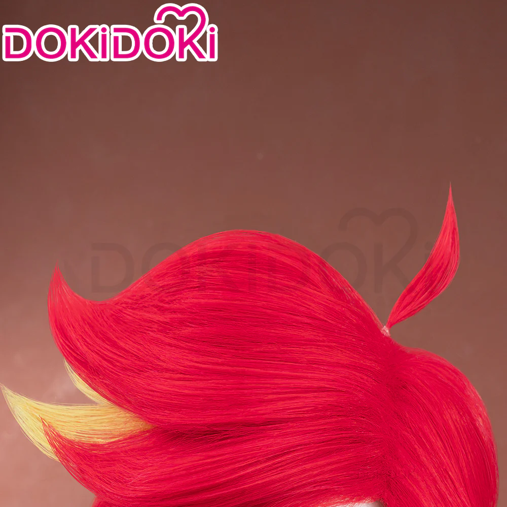 【US LOCAL SHIPPING 】【Pre Crimped 】DokiDoki Anime Hell Hotel Cosplay Wig Short Curly Red Yellow Hair - Image 5