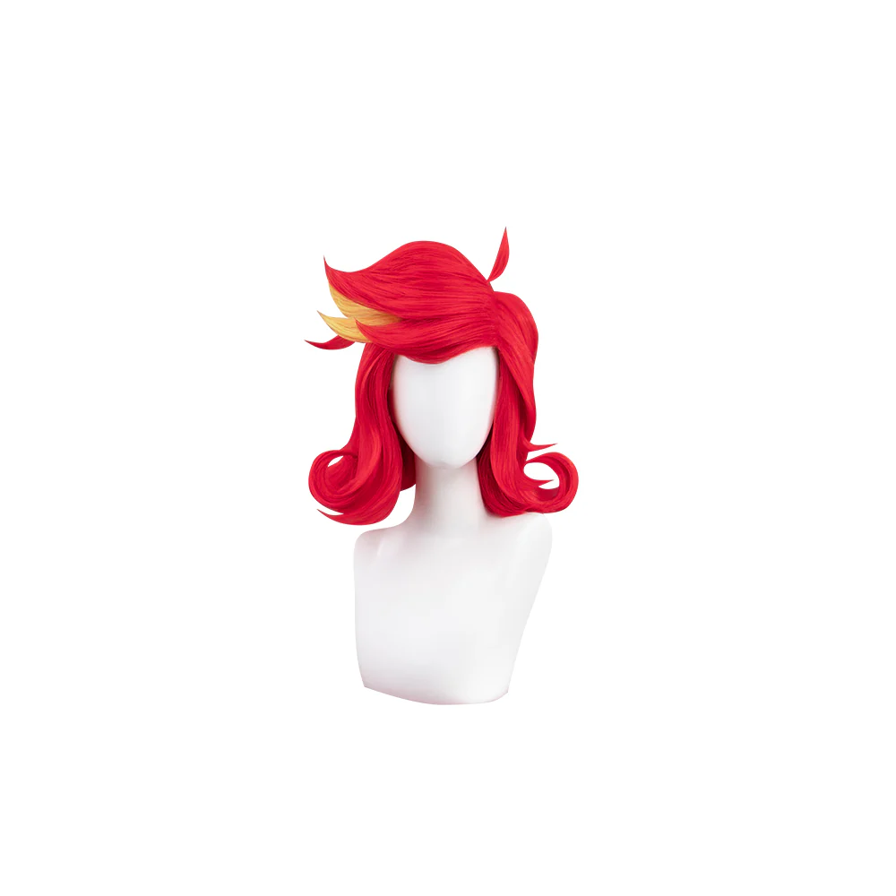 【US LOCAL SHIPPING 】【Pre Crimped 】DokiDoki Anime Hell Hotel Cosplay Wig Short Curly Red Yellow Hair - Image 6