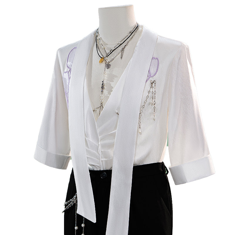 【In Stock】【Size M-3XL】 DokiDoki-N Game Love And Deepspace Cosplay Sylus / Xavier / Zayne / Rafayel / Caleb Costume Spring and Flowers Tops Only - Image 21
