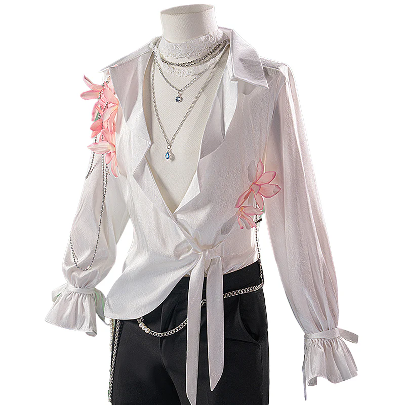 【In Stock】【Size M-3XL】 DokiDoki-N Game Love And Deepspace Cosplay Sylus / Xavier / Zayne / Rafayel / Caleb Costume Spring and Flowers Tops Only - Image 6