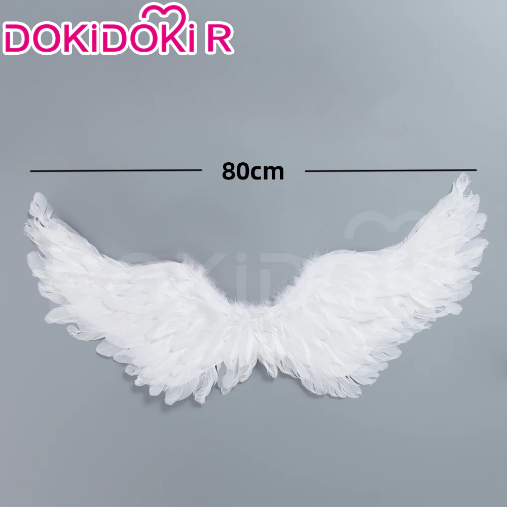 【Size S-2XL】DokiDoki-R Anime Cosplay Costume White Angel Dress Blue Heart - Image 6