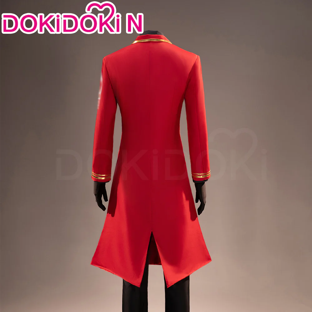 【Size S-2XL】DokiDoki-N Game Cosplay Costume Red Long Coat Black Inner Suit - Image 2