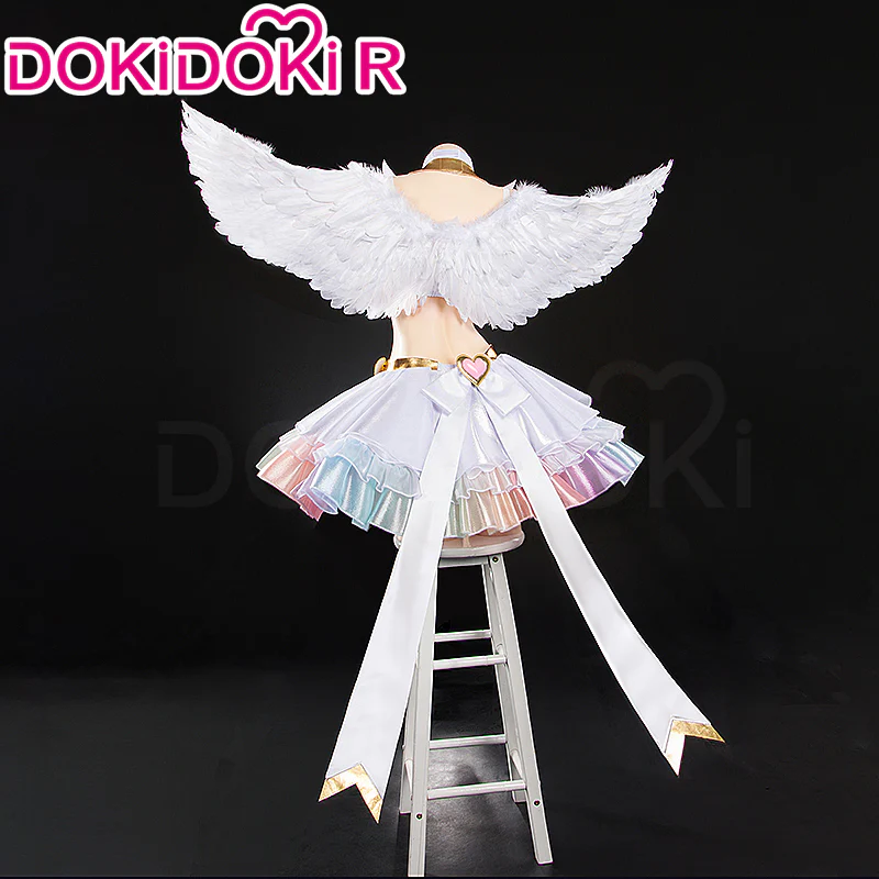 【Partially Ready For Ship】【Size S-2XL】DokiDoki-R Anime Cosplay Costume White Angel Dress Pink Heart - Image 2