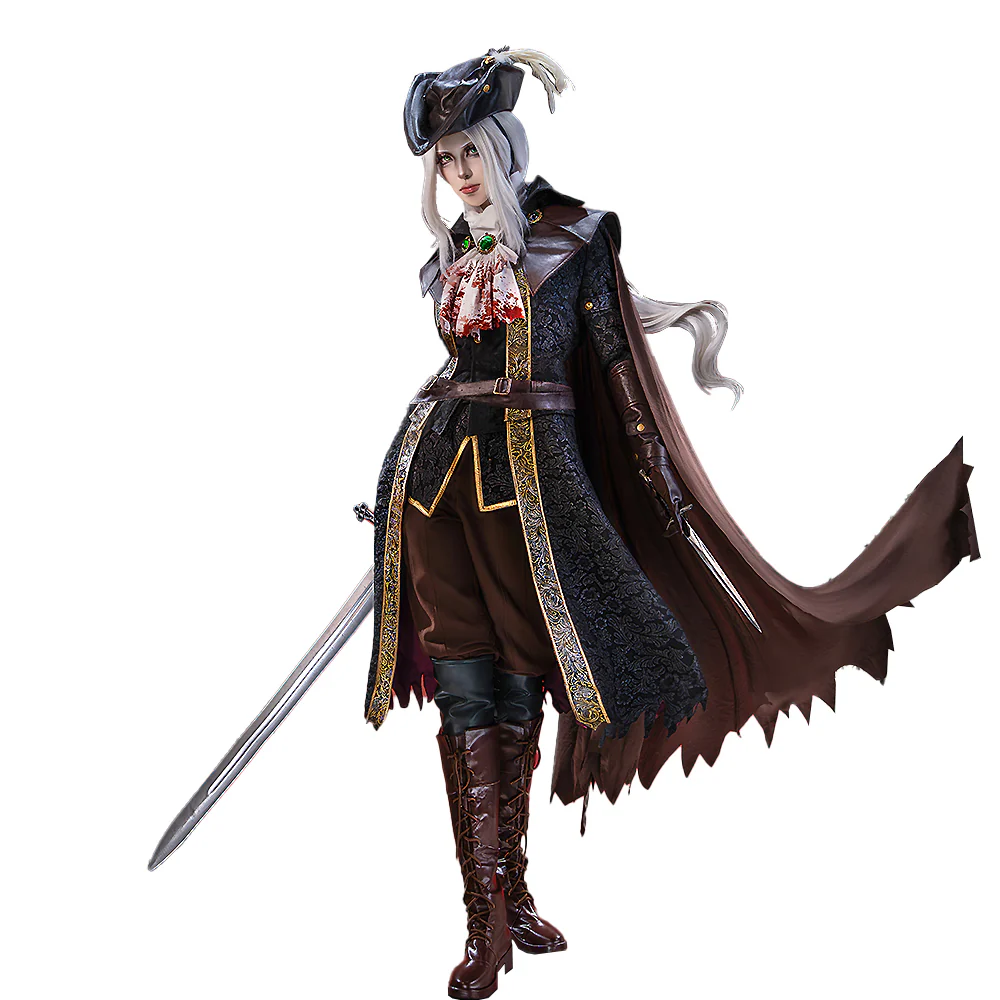【Size S-2XL】DokiDoki-R Game Cosplay Costume Brown Cloak Suit - Image 4