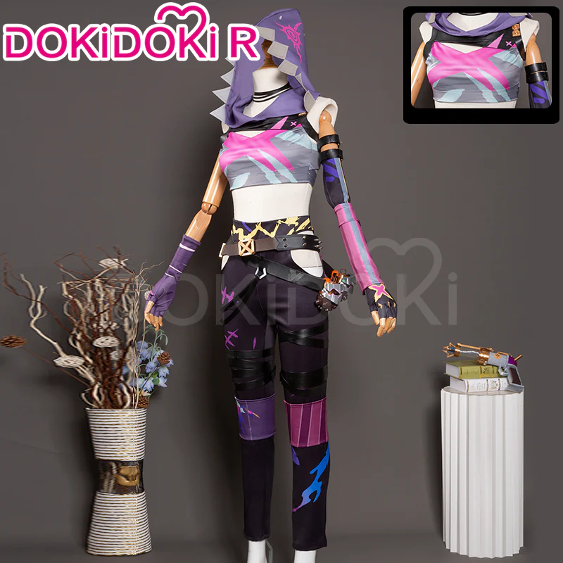 【In Stock】【Size S-2XL】DokiDoki-R Game Cosplay Costume Jinxx Sleeveless / Tattoo Sticker