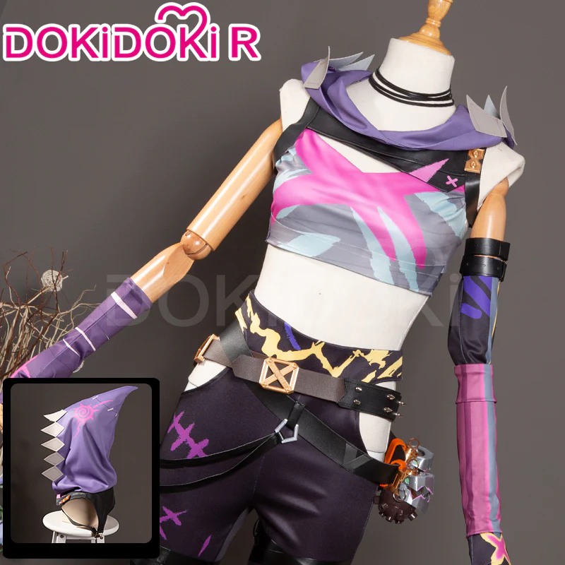 【In Stock】【Size S-2XL】DokiDoki-R Game Cosplay Costume Jinxx Sleeveless / Tattoo Sticker - Image 2