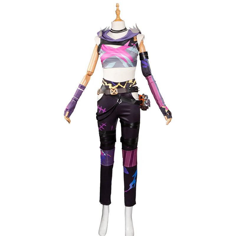 【In Stock】【Size S-2XL】DokiDoki-R Game Cosplay Costume Jinxx Sleeveless / Tattoo Sticker - Image 6