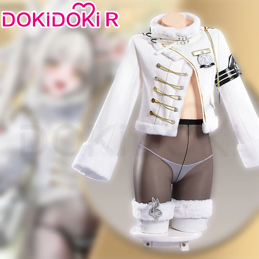 【Partially Ready For Ship】【Size S-2XL】DokiDoki-R Game Cosplay Costume White Plush Uniform Fortune Express - Image 5