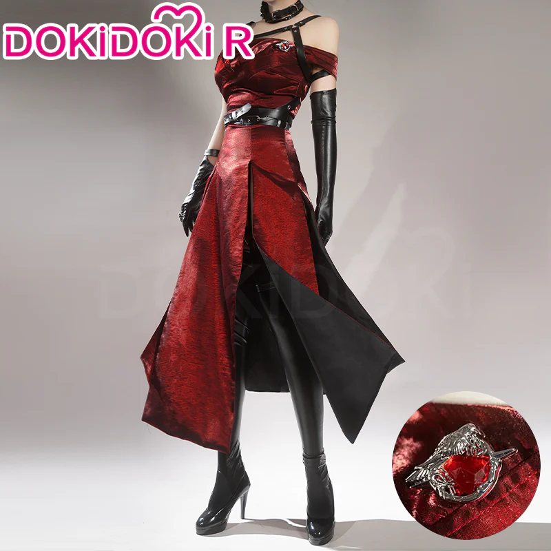 【Ready For Ship】【Size S-2XL】DokiDoki-R Game Love and Deepspace Cosplay Main Character MC Costume Enchanting Veil Red Dress Sylus