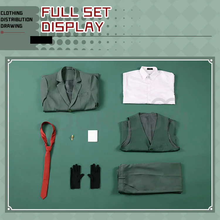 【Ready For Ship】【Size S-2XL】DokiDoki-SR Anime Cosplay Dad Costume Green Suit - Image 7