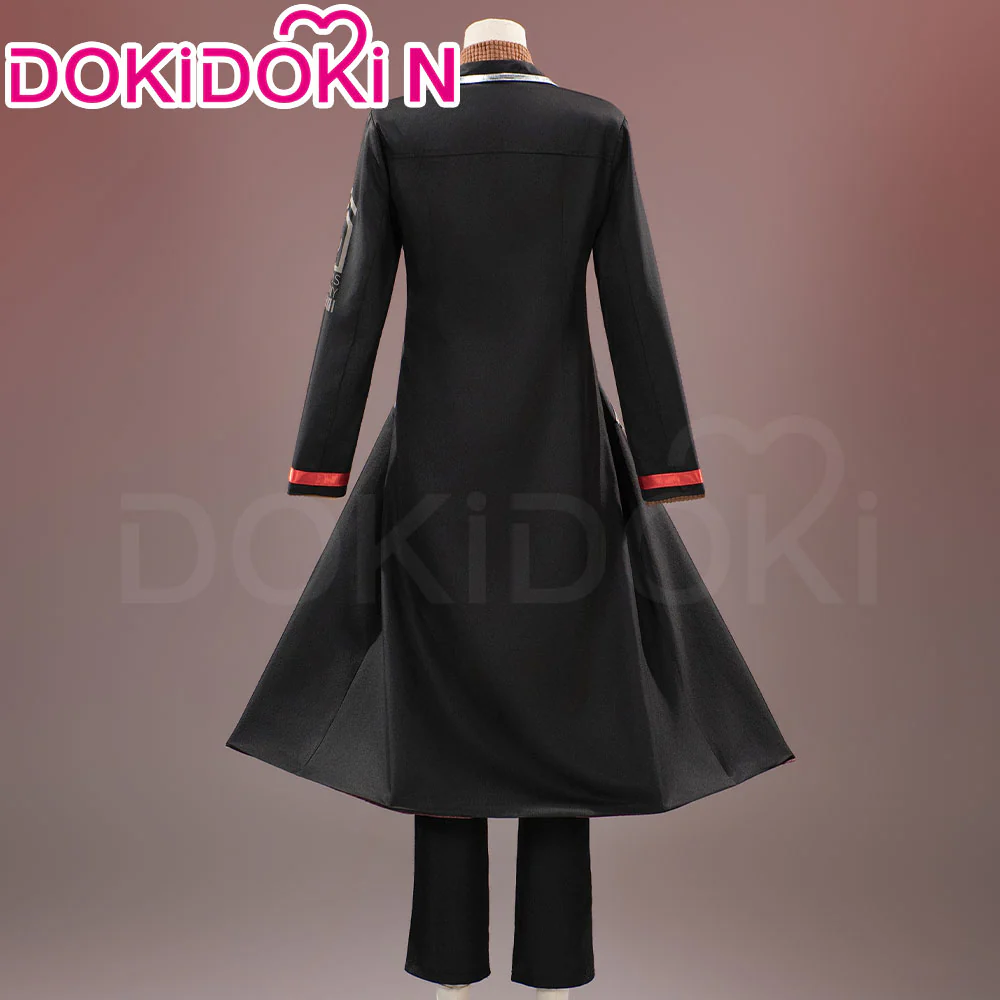【Size S-2XL】DokiDoki-N Game Cosplay Costume Black Long Coat Brown Inner Suit - Image 2
