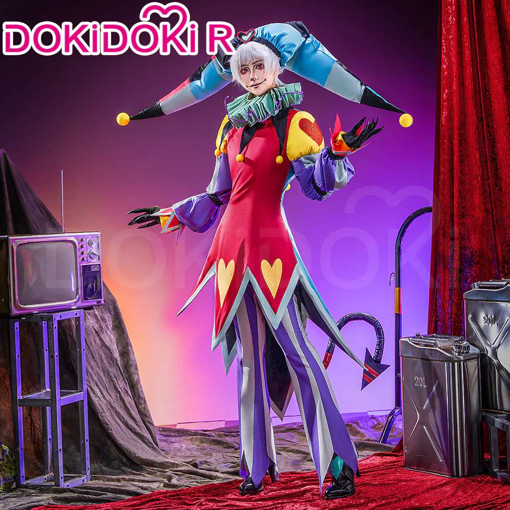 【Size S-2XL】DokiDoki-R Anime Cosplay Bule Red Costume With Hat - Image 2