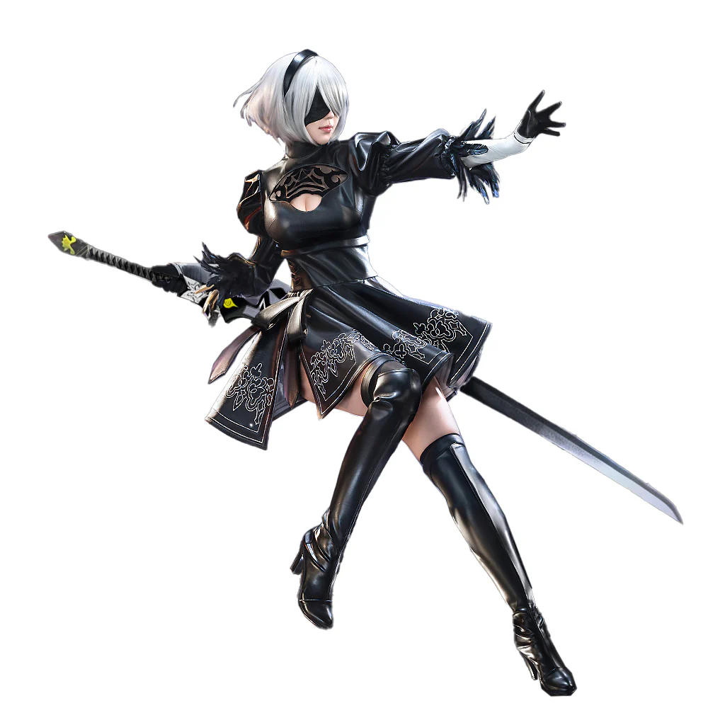 【Size S-3XL】DokiDoki-SR Cosplay Game Cosplay Black Dress Costume Women Leather Version - Image 6
