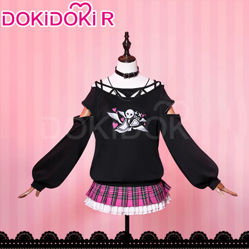 【Size XS-2XL】DokiDoki-R Cosplay Costume Black Top Pink Dress Don Quijote Kawaii Fashion Jirai Kei