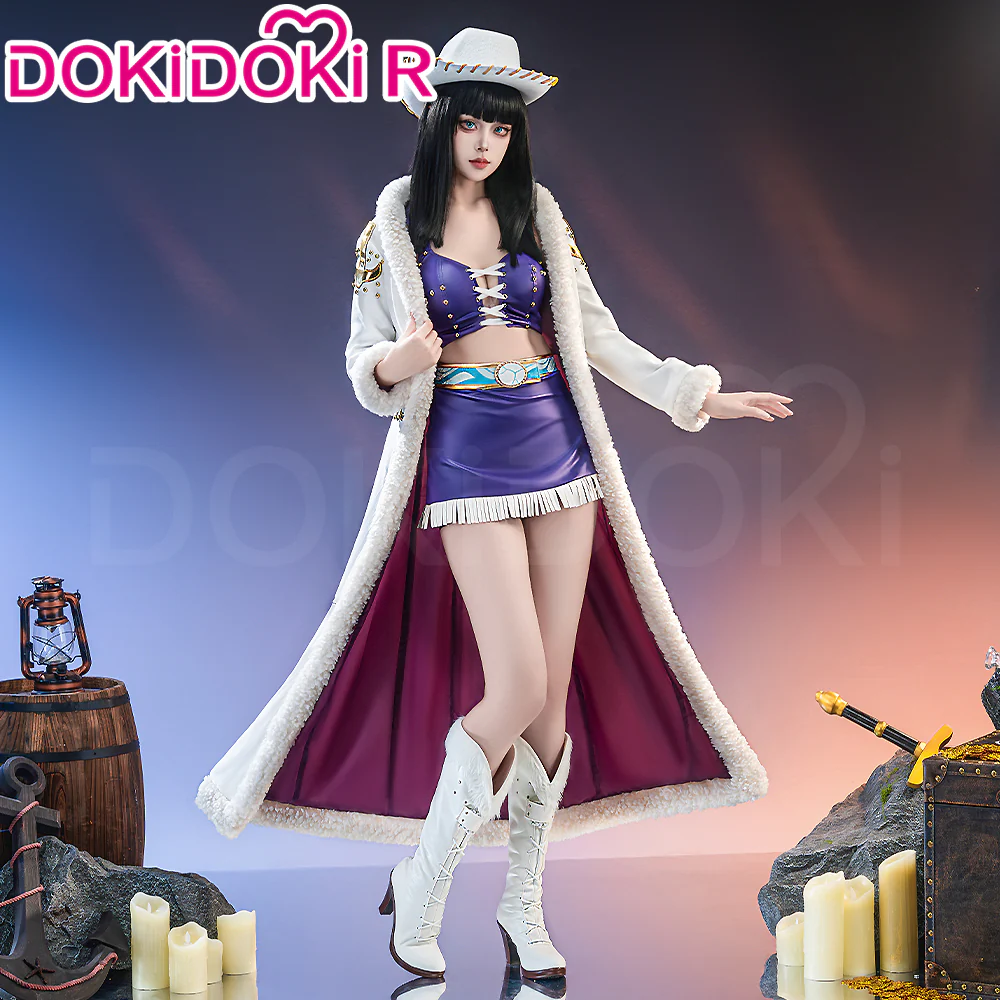 【Size XS-3XL】DokiDoki-R Anime Cosplay Women Costume Purple White With Hat / Long Cape - Image 2