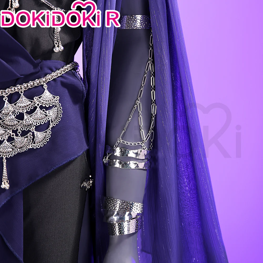 【Size S-3XL】DokiDoki-R Game Cosplay Black Purple Dress Halloween - Image 3