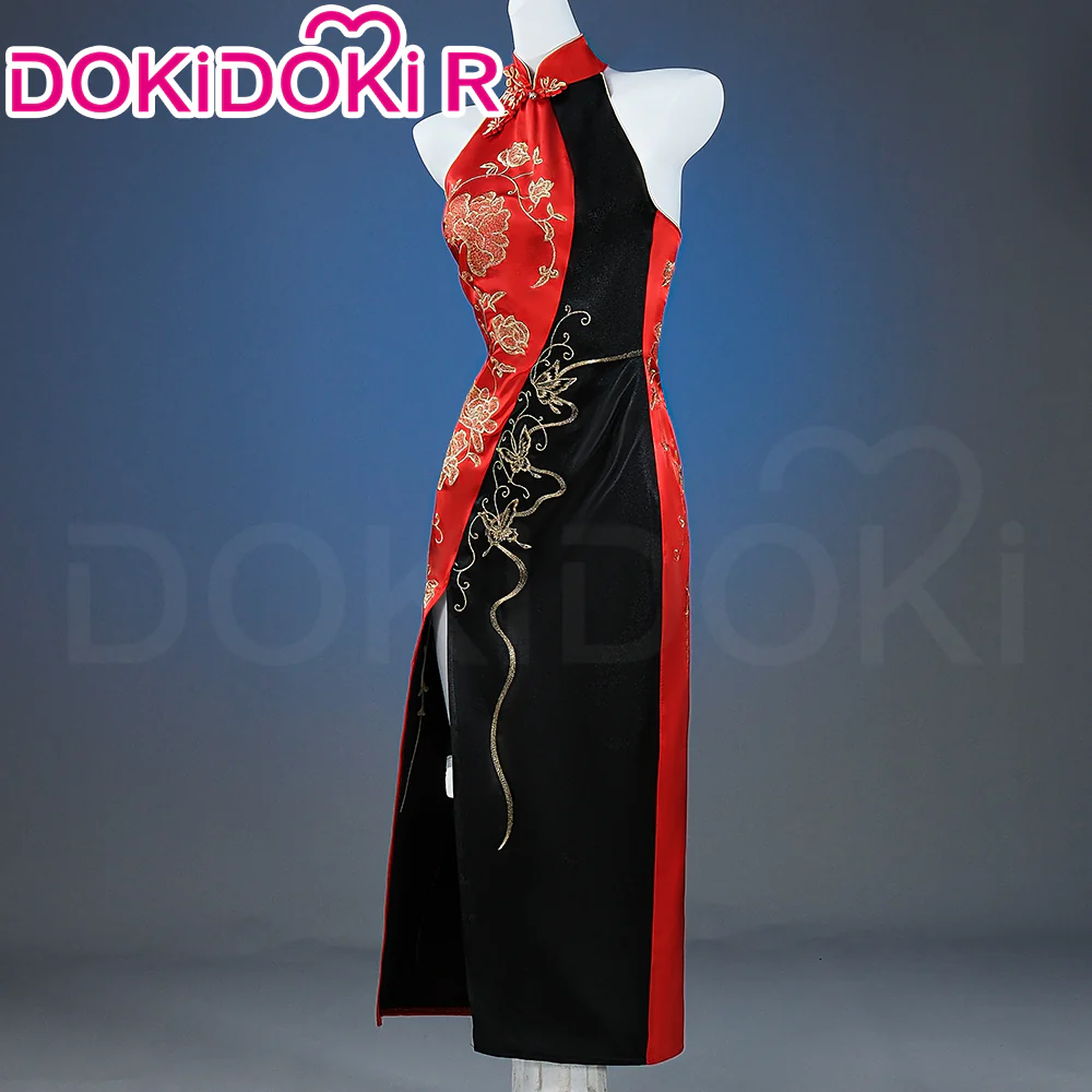 【Partially Ready For Ship】【Size XS-3XL】DokiDoki-R Game Cosplay Costume Red Black Cheongsam Chinese Style Dress - Image 2
