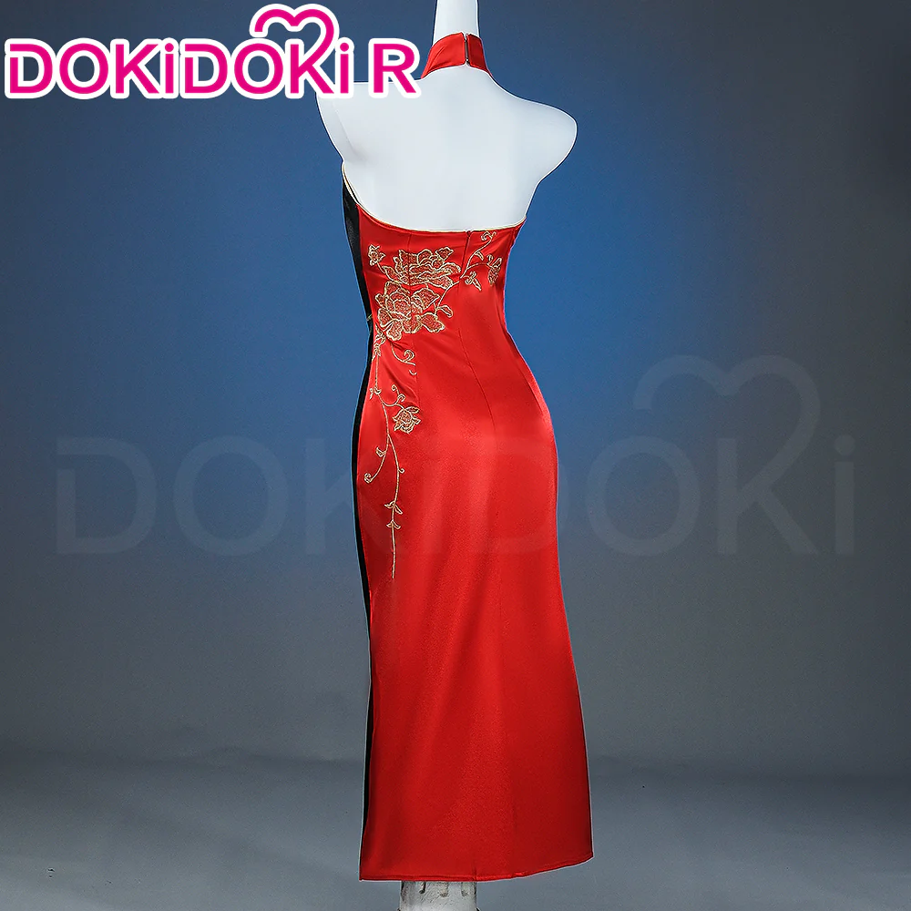 【Partially Ready For Ship】【Size XS-3XL】DokiDoki-R Game Cosplay Costume Red Black Cheongsam Chinese Style Dress - Image 3