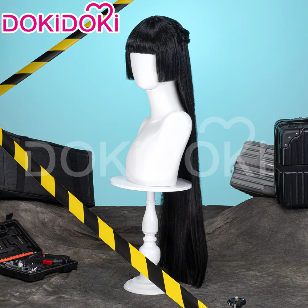 【Ready For Ship】DokiDoki Game Zenless Zone Zero Cosplay  Hoshimi Miyabi Cosplay Wig / Ears Long Straight Black - Image 3