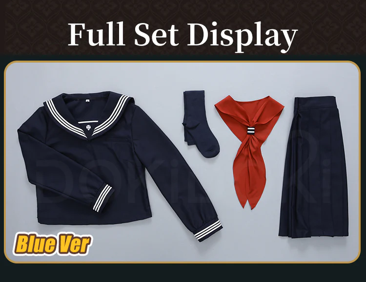 【US LOCAL SHIPPING 】DokiDoki-R Game Cosplay Costume Uniform Halloween Blue / Pink / Grey - Image 11