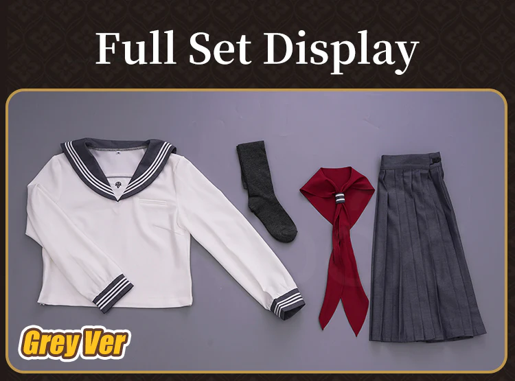 【US LOCAL SHIPPING 】DokiDoki-R Game Cosplay Costume Uniform Halloween Blue / Pink / Grey - Image 9