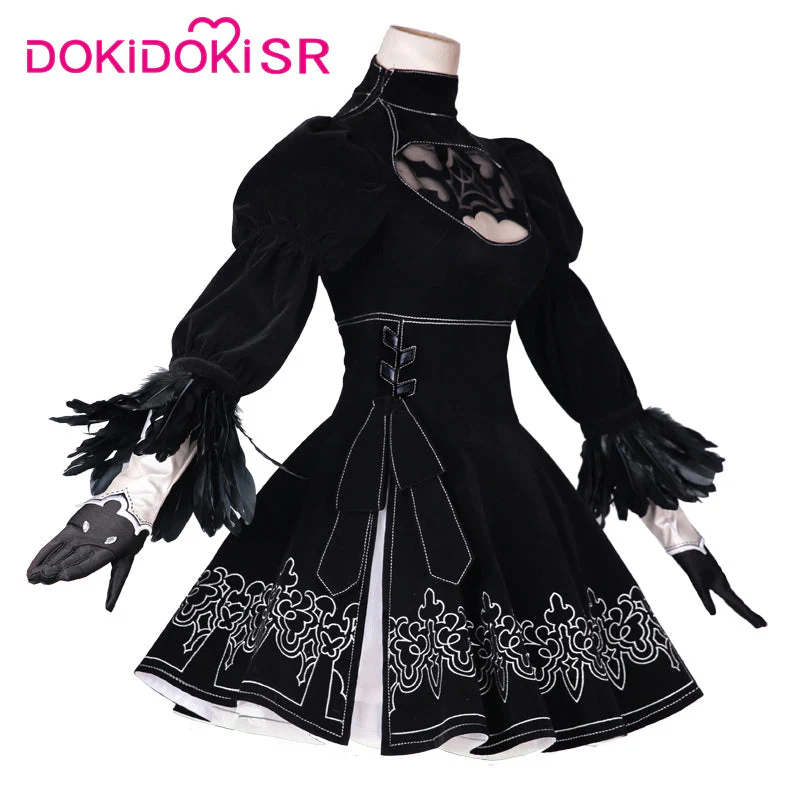 【US/EU LOCAL SHIPPING】DokiDoki-SR Cosplay Game Cosplay Cosplay Black Dress Costume Women - Image 3