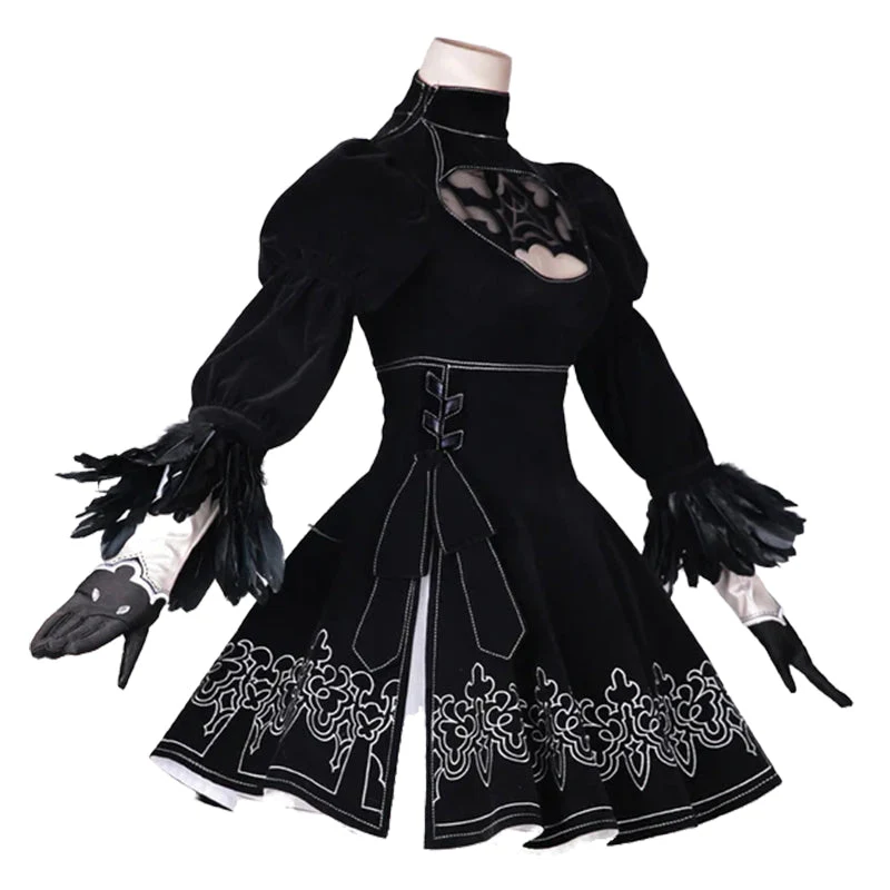 【US/EU LOCAL SHIPPING】DokiDoki-SR Cosplay Game Cosplay Cosplay Black Dress Costume Women - Image 8