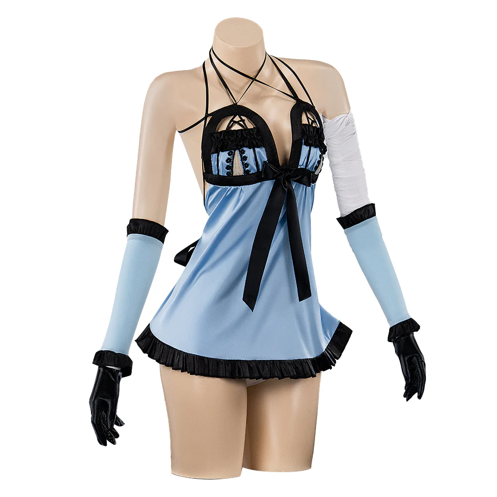 【XS-XL】DokiDoki-R Game Blue Cosplay Dress - Image 6